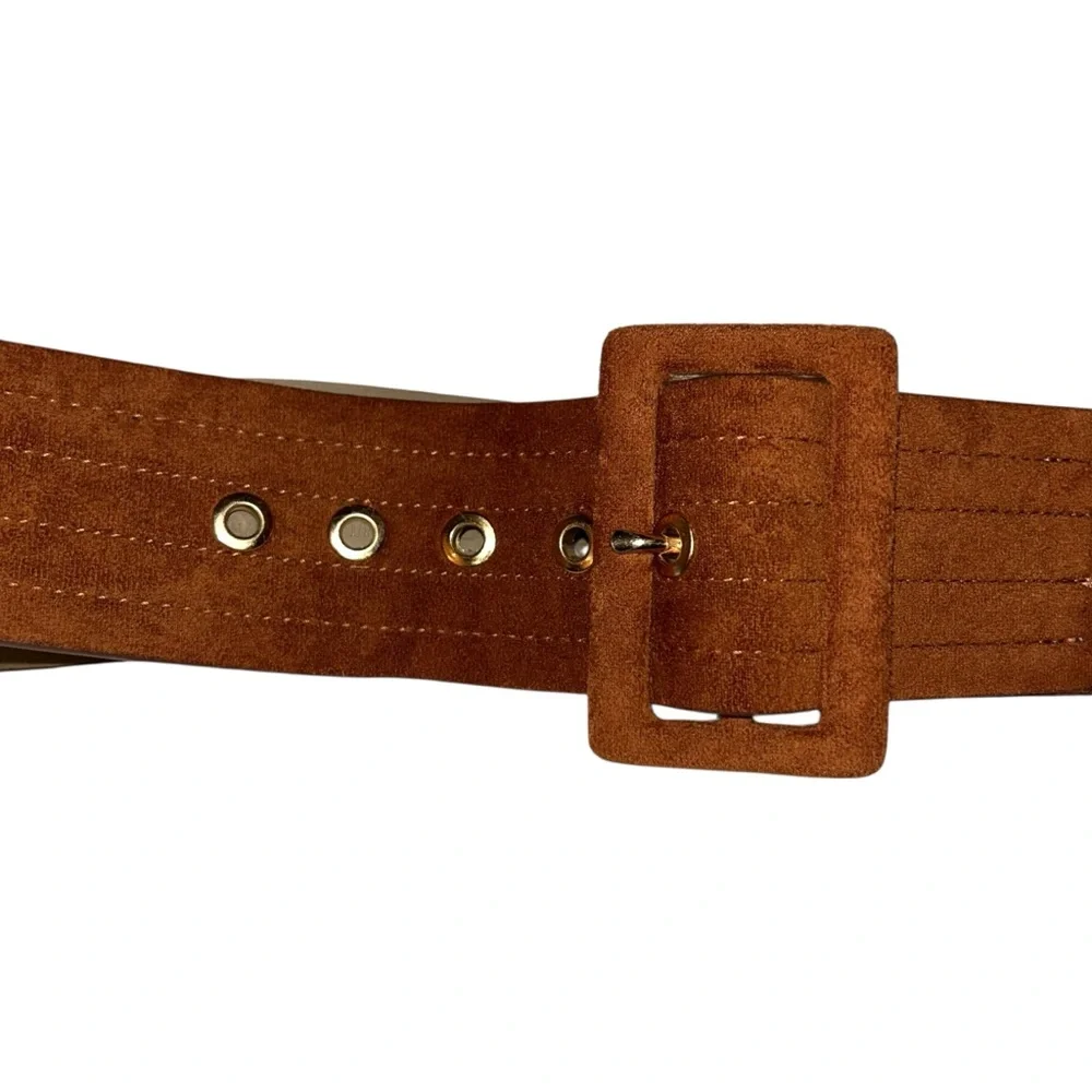 Express vintage Y2K brown faux Suede festival statement Belt M/L